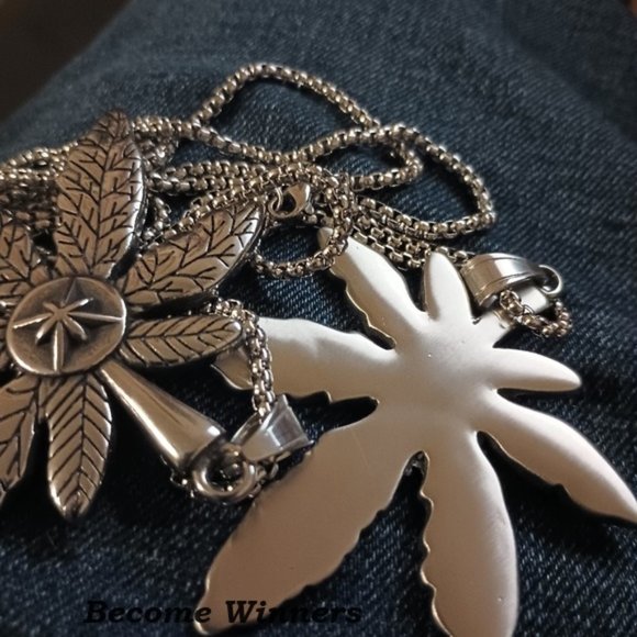 Hot New Men's Super Girl Big Steel Vegan 24" Leaf Necklace - Picture 2 of 6